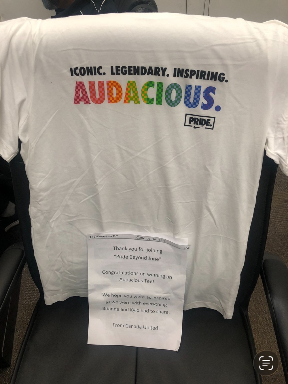 Unreleased NIKE Be True Audacious Pride Tee - w rainbow letters SZ M
